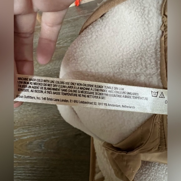 FP Movement by Free People Hit the Slopes Cropped Zip Up Vest Pink Tan Ivory L - Picture 7 of 9